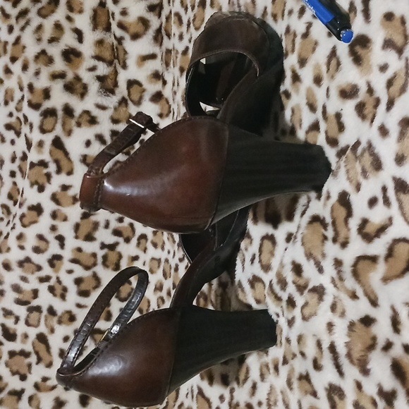 George Peep Toe Ankle Strap Heels 7.5 - Picture 8 of 12